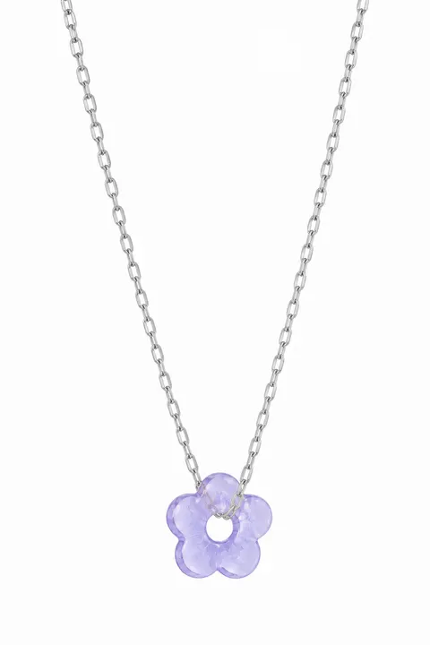 Naszyjnik z kwiatuszkiem Daisy fiolet Silver
