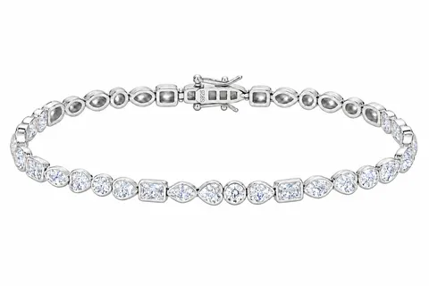 Bransoletka tenisowa Runway Silver
