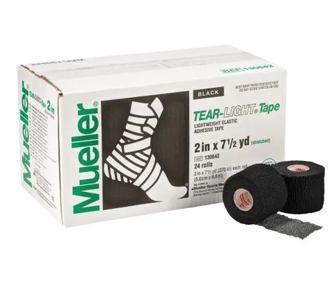 Lekki koban czarny - samoprzylepny - wytrzymały - Mueller Tear-Light Tape BLACK