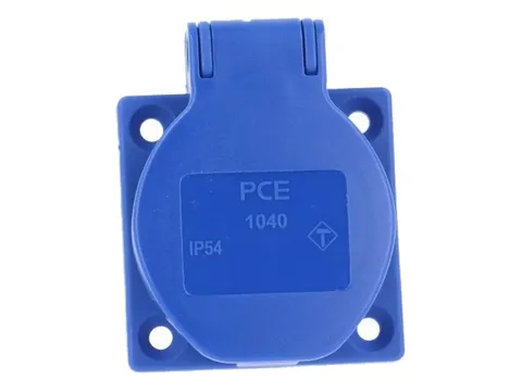 Gniazdo tablicowe 10/16A 2P+Z 230V IP54 niebieskie, tylne wprowadzenie przewodu; 1040-0B PCE