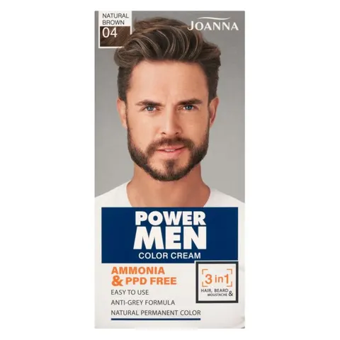 JOANNA POWER MEN Farba do włosów, brody i wąsów 04 NATURALNY BRĄZ