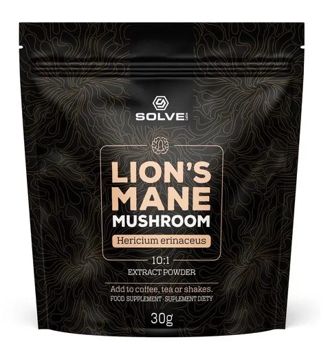 Lion's Mane - Soplówka Jeżowata - Extract Powder Solve Labs (Lion's Mane Mushroom Powder)
