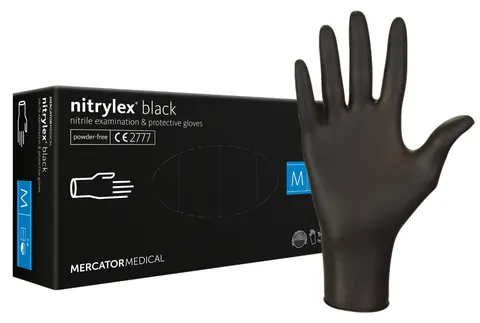 Nitrylowe rękawice ochronne - CZARNE - wytrzymałe, niepudrowane (Nitryl Black)