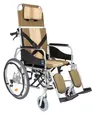 Aluminiowy wózek stabilizujący plecy i głowę - przedłużone oparcie, hamulec bębnowy, uchylne podnóżki (ALH 008)