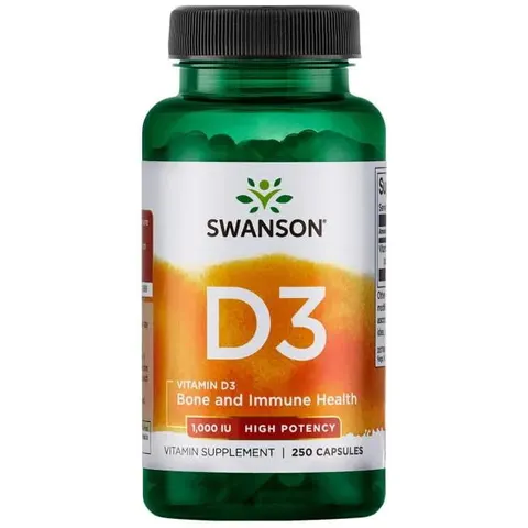 Swanson Witamina D3 1000 IU (250 kap)
