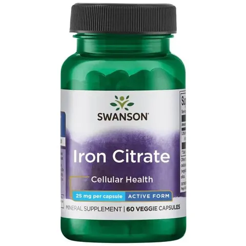 Swanson Cytrynian Żelaza 25mg - (60 kap)