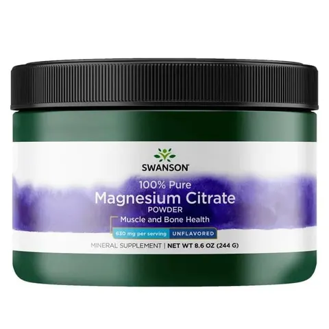 Swanson Cytrynian magnezu 100% czystości Duży-244g