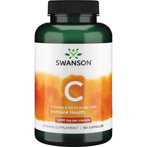 Swanson Witamina C z dziką różą 1000mg - (90 kap)