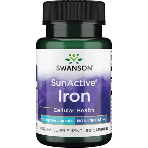 Swanson SunActive Żelazo Iron 15mg - (90 kap)