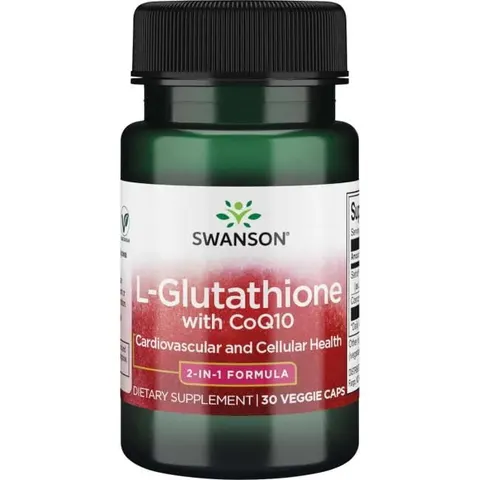 Swanson L-glutation (L-Glutathione) + koenzym Q10 (30 kap)
