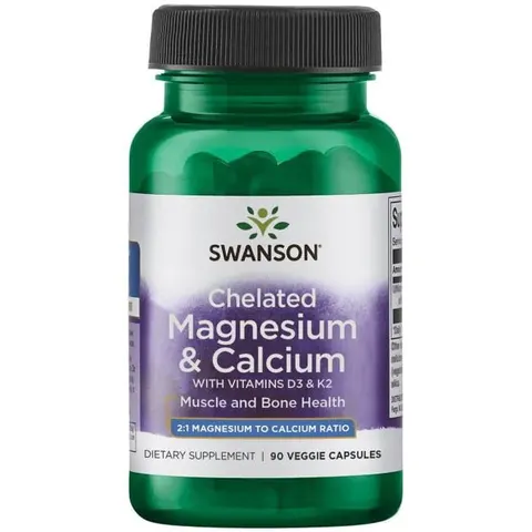 Swanson Albion Chelat wapnia i magnezu D3 K2 (90 kap)