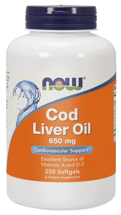 NOW Foods Cod Liver Oil Tran 650 mg (250 kap)