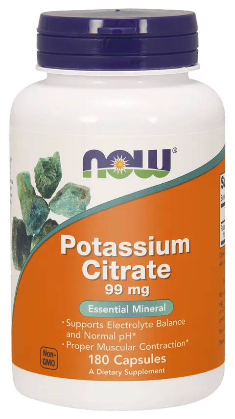 NOW Foods Potassium Citrate 99 mg – Cytrynian potasu (180 kap)