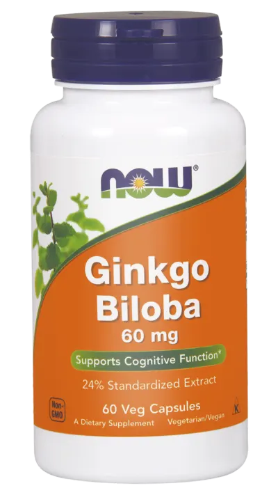 NOW Foods Ginkgo Biloba ekstrakt 60 mg (60 kap)