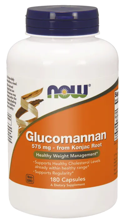 NOW Foods Glucomannan – błonnik z korzenia Konjac 575 mg (180 kap)