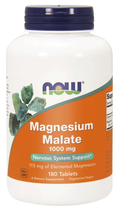 NOW Foods Magnesium Malate (Jabłczan Magnezu)1000 mg (180 tab)
