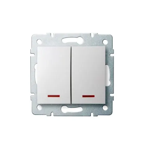 LOGI 02-1120-102 Łącznik dwugrupowy LED BIAŁY