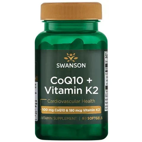Swanson Koenzym Q10 100mg + Witamina K2( 60 kap)