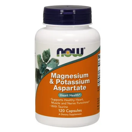 Now Foods Magnez + Potas + Tauryna (120 kap)Magnesium Potassium Aspartate
