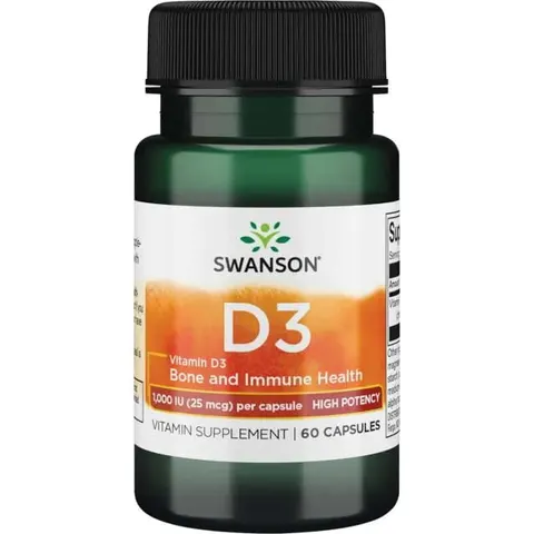 Swanson Witamina D3 1000 IU (60 kap)