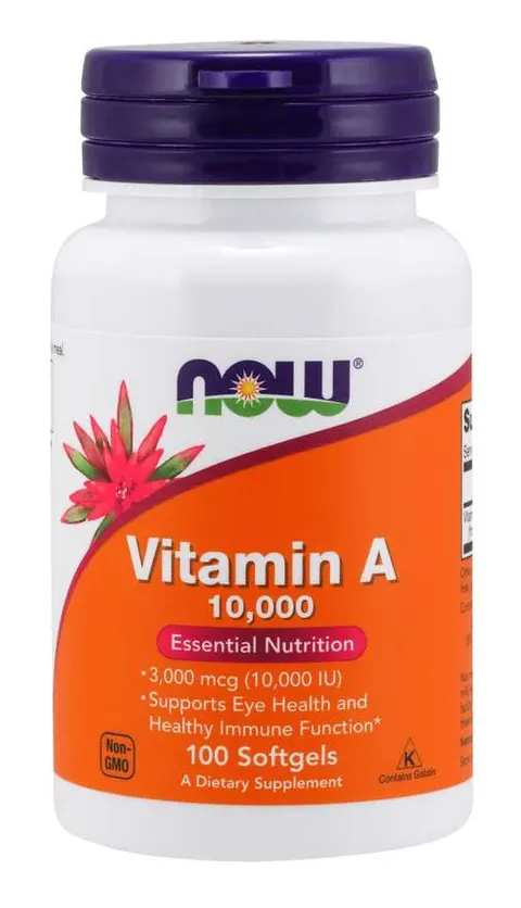 NOW Foods Witamina A 10000 IU – (100 kap)