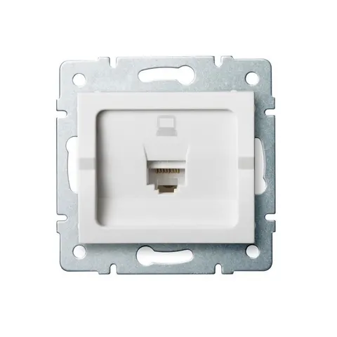 LOGI 02-1390-002 Gniazdo komputerowe 1xRJ45 Cat 5e BIAŁE