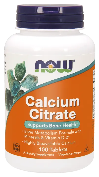 NOW Foods Calcium Citrate – Cytrynian wapnia + Minerały – 100 tabletek