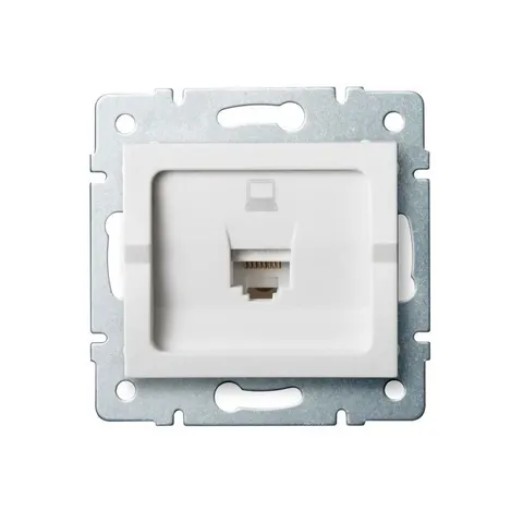 LOGI 02-1400-002 Gniazdo komputerowe 1xRJ45 Cat 6 BIAŁE