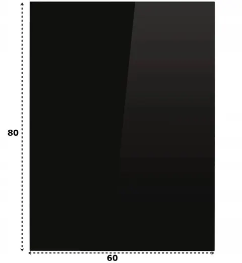 SZYBA OCHRONNA HARTOWANA 60X80 PRZED POD KOMINEK PIEC SZKŁO PÓŁKA PODSTAWA CZARNA