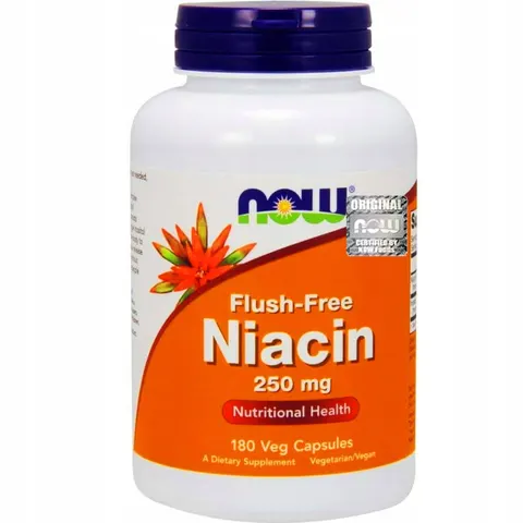 NOW Foods Niacyna Flush-Free 250mg (180kap)(data do 31.12.2026)