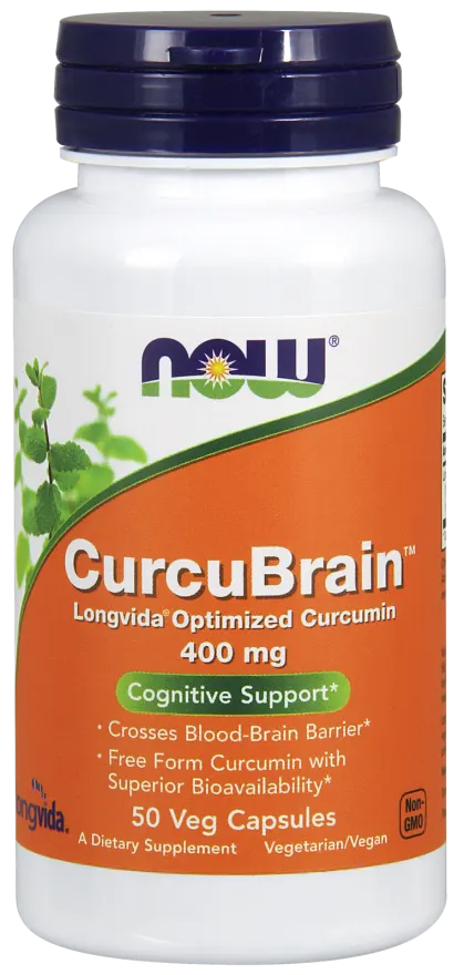 NOW Foods CurcuBrain™ 400 mg Kurkuma Kurkumina (50 kap)