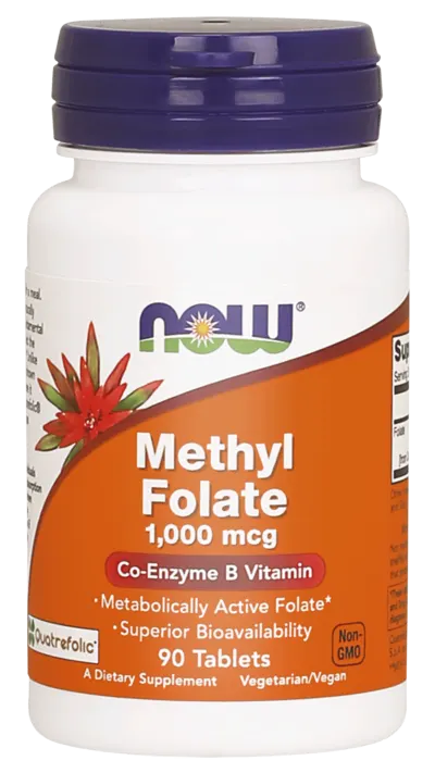 NOW Foods Methyl Folate Kwas Foliowy Foliany 1000 mcg(90 tab)