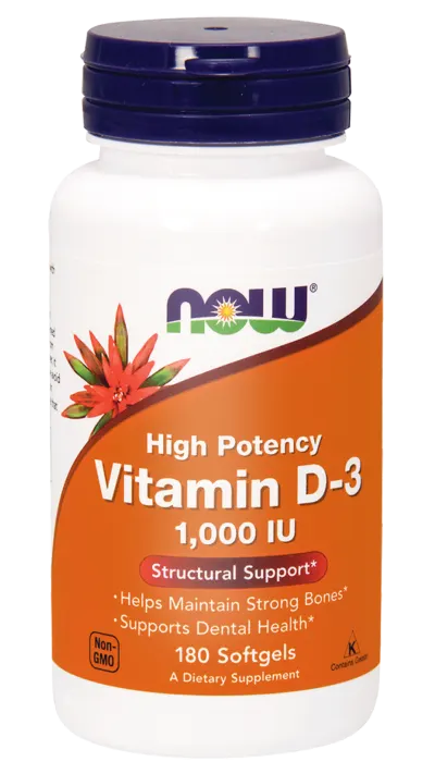 NOW Foods Witamina D3 1000 (180 kap)