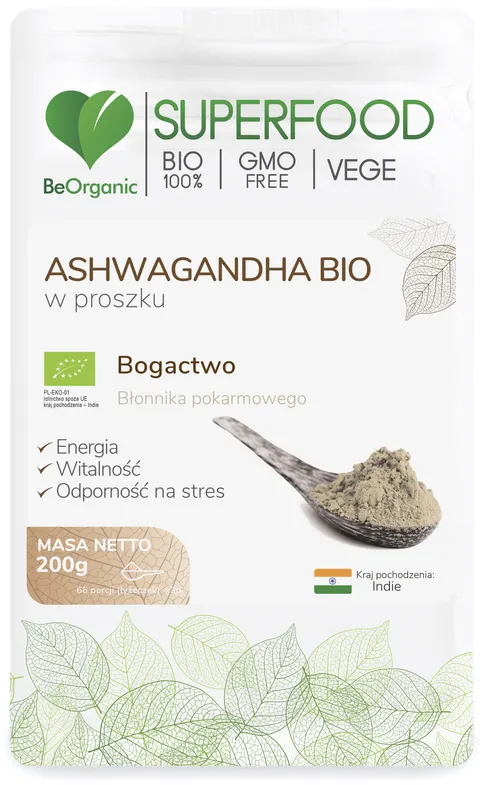 BeOrganic Medicaline Ashwagandha Bio w proszku (200g)