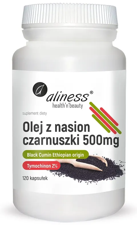 Aliness Olej z nasion czarnuszki 2% 500 mg (120 kap)