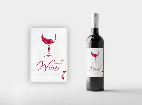 Etykieta na wino - kieliszek - 100 szt.