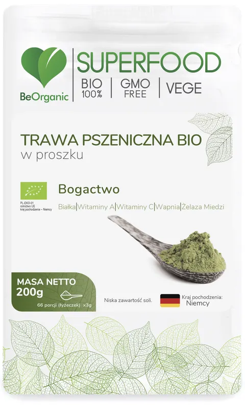 BeOrganic Medicaline Trawa pszeniczna BIO w proszku 200g