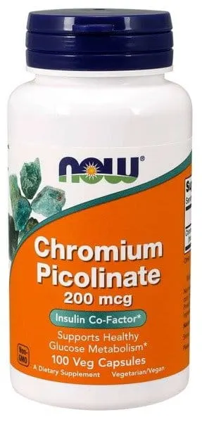 NOW Foods Pikolinian Chromu 200 mcg (100 kap)