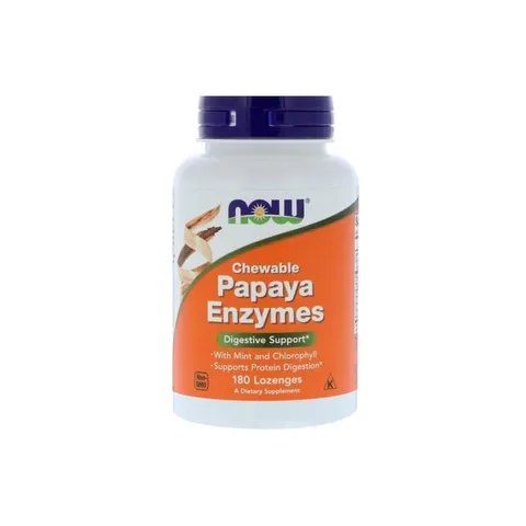 Enzym Papaina 2000 USP Papaya Enzymes 180 tabletek NOW FOODS