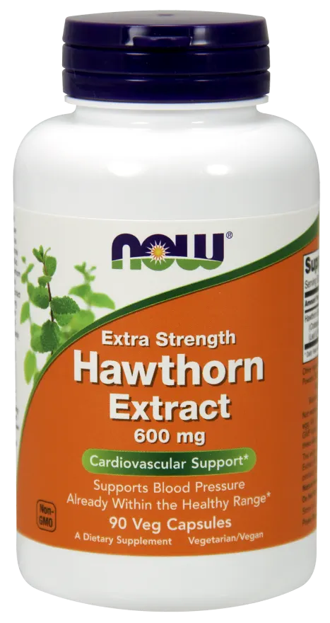 NOW FOODS Hawthorn Extract 600 mg (Ekstrakt z Głogu) (90 kap)