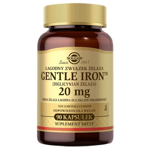 Solgar Gentle Iron Żelazo 20 mg (90 kap)