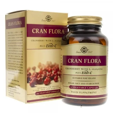 Solgar Żurawina Cran Flora z probiotykami i Ester-C ( 60 kap)