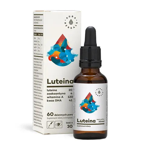 Aura Herbals Luteina + Witamina A + DHA + Zeaksantyna - krople (30ml)