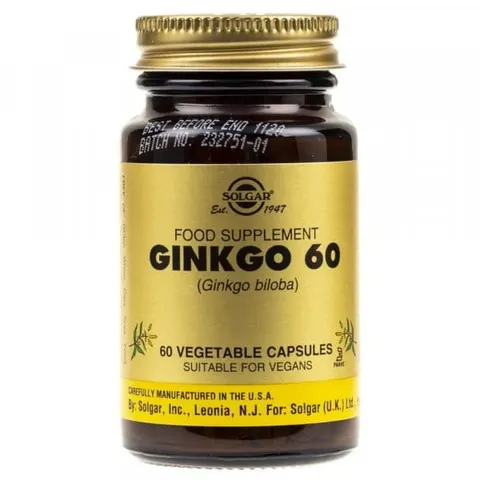 Solgar Ginkgo Biloba (Miłorząb Japoński) 60 mg (60 kap)