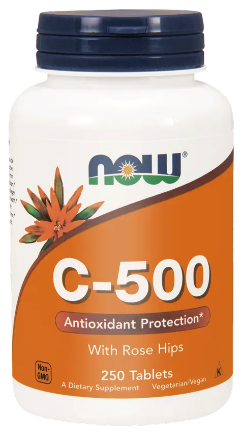 NOW Foods Witamina C-500 – Z owocem dzikiej róży (250 tab)