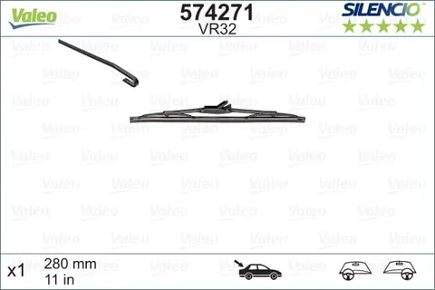 PIÓRO WYCIERACZKI VALEO 1SZT VM32 280mm TYŁ