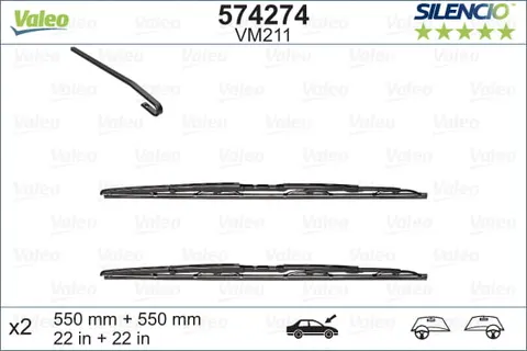 PIÓRO WYCIERACZKI VALEO 2SZT VM211 550+550 SILENCIO