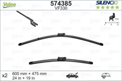 PIÓRO WYCIERACZKI VALEO 2SZT VM330 600+475mm XTR