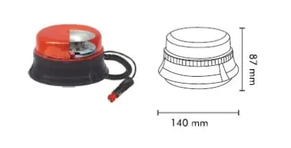 LAMPA BŁYSKOWA LED 12*3W R65 R10 MAGNES