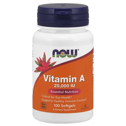 NOW Foods Witamina A 25000 IU – (100 kap)